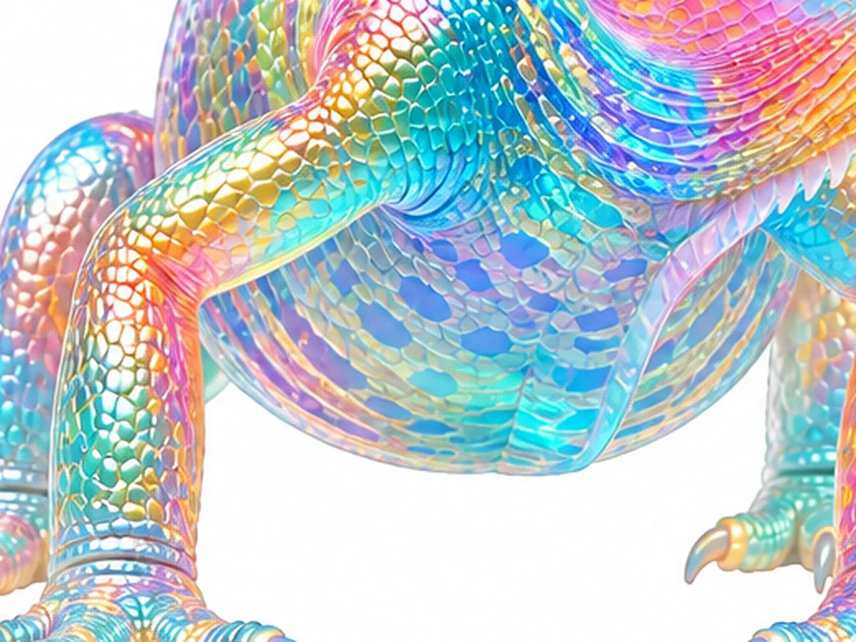 Iridescent chameleon scale pattern